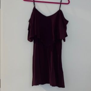 Purple flutter tank dress